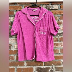 Juicy Couture Pink Terry Cloth Sleepwear top Size XL